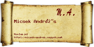 Micsek András névjegykártya